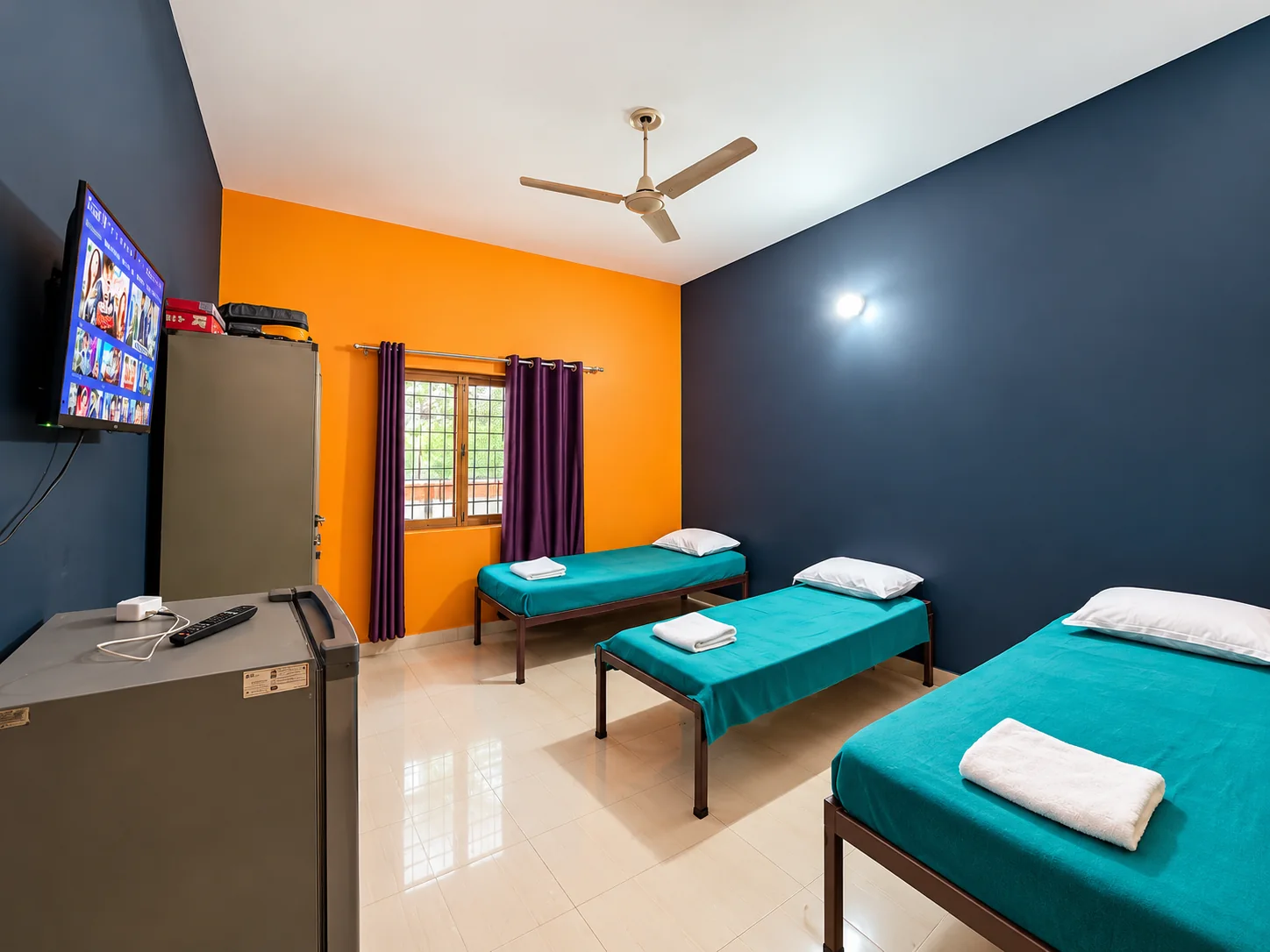 Shared residential accommodation with neatly made beds