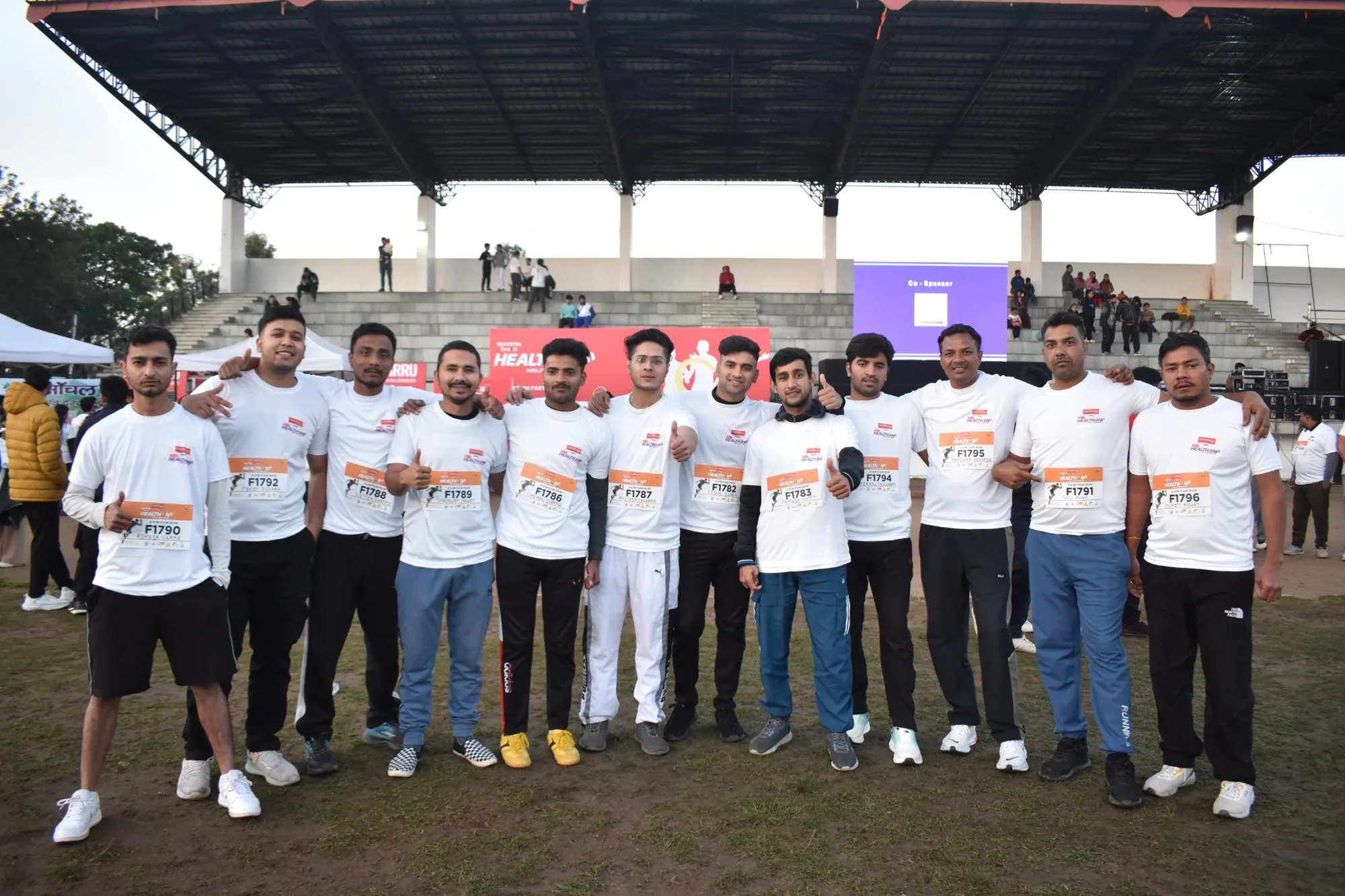 Karma team participants gathered for a sporting event
